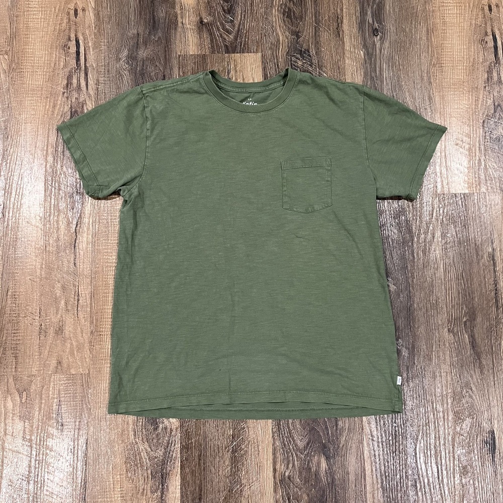 Katin Shirt Mens XL Green Solid Pocket Tee Tagless Basic Crew Neck Cotton
